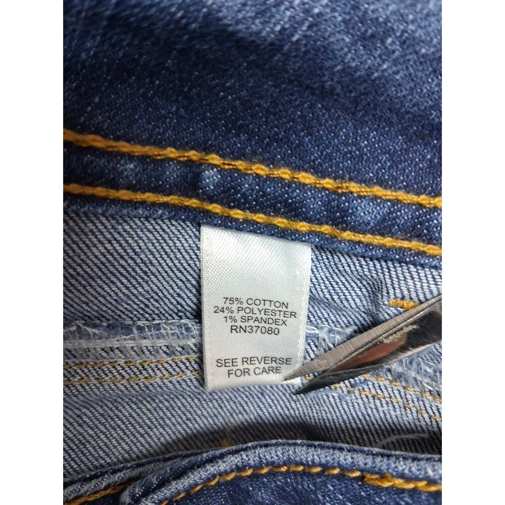 Cato's Womens 10 Cropped Capri Blue Jeans Ruffle Casual Work festival boho - Picture 7 of 8